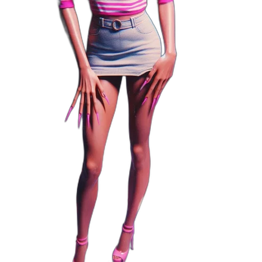 dress, staff, creature, 3d render transparent PNG cut-out