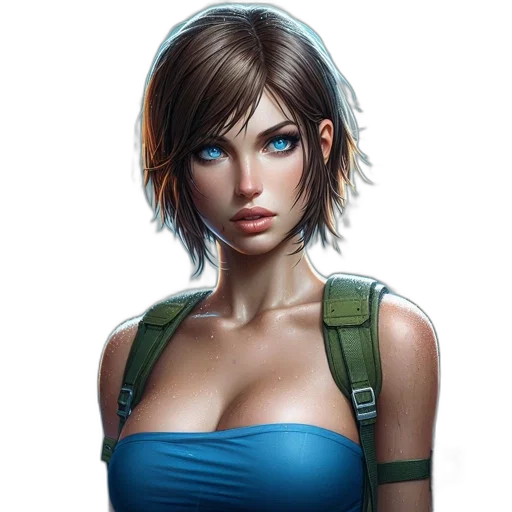 face, dress, fantasy art, comic book art transparent PNG cut-out