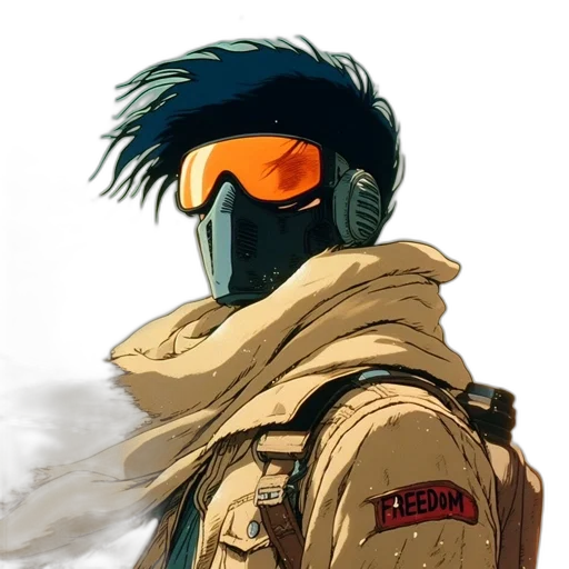 jacket, mask, concept art, comic book art transparent PNG cut-out