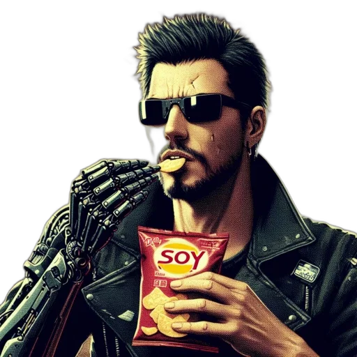food, jacket, face, photorealistic transparent PNG cut-out