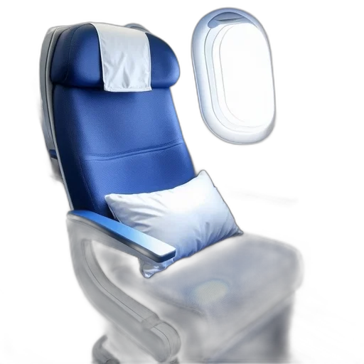 3d render, blue, white, airplane transparent PNG cut-out