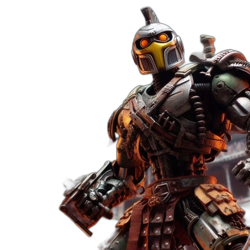 robot, weapon, concept art, 3d render transparent PNG cut-out