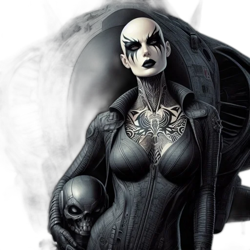 comic book art, concept art, fantasy art, monochrome transparent PNG cut-out