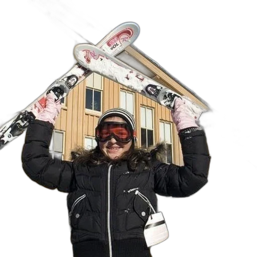 staff, face, snow, woman transparent PNG cut-out
