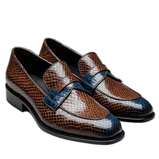 shoes, pair, brown, blue transparent PNG cut-out