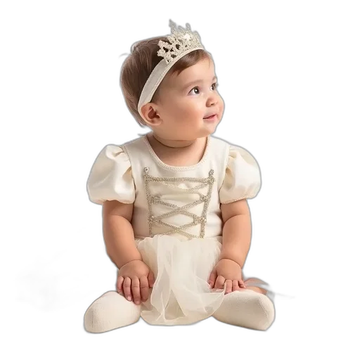 dress, crown, photorealistic, 3d render transparent PNG cut-out