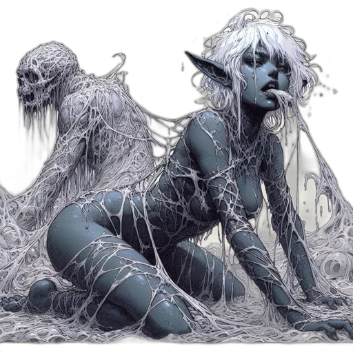 creature, hair, concept art, comic book art transparent PNG cut-out
