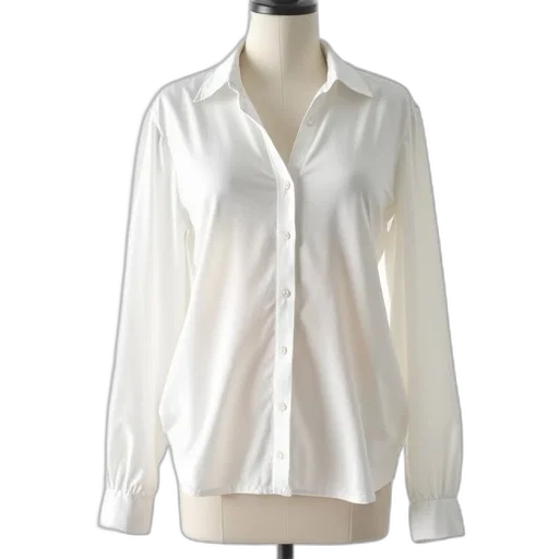 jacket, white, long-sleeved, v-neck transparent PNG cut-out