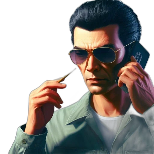 jacket, face, concept art, cyberpunk transparent PNG cut-out
