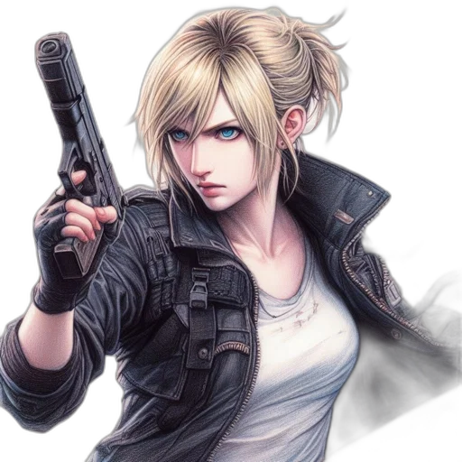 weapon, jacket, staff, concept art transparent PNG cut-out