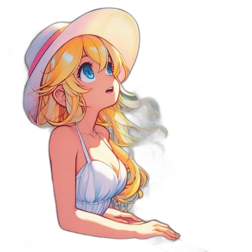 hat, dress, crown, anime transparent PNG cut-out