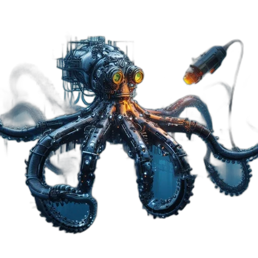 creature, robot, staff, weapon transparent PNG cut-out