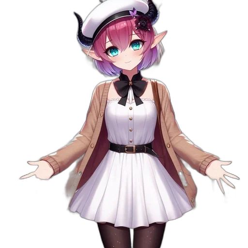 staff, hat, dress, creature transparent PNG cut-out