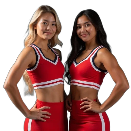 staff, red, two, women transparent PNG cut-out