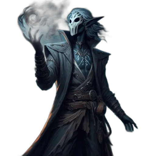 mask, staff, jacket, concept art transparent PNG cut-out