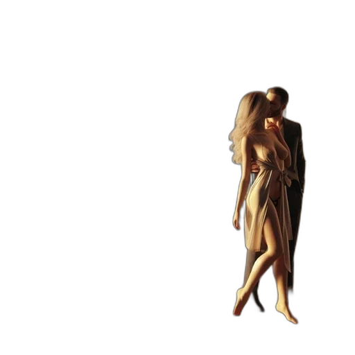 dress, creature, hair, staff transparent PNG cut-out
