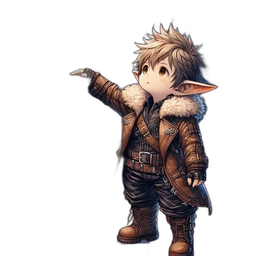 jacket, staff, weapon, animal transparent PNG cut-out