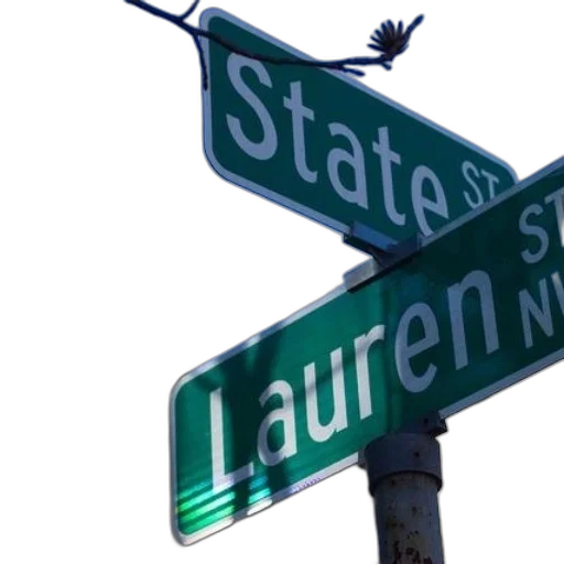 staff, city street, neon lights, green transparent PNG cut-out