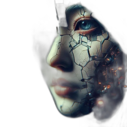mask, face, robot, concept art transparent PNG cut-out