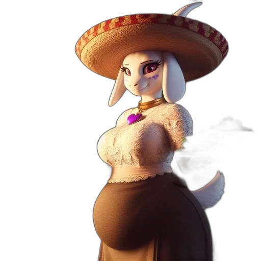 dress, hat, staff, robot transparent PNG cut-out