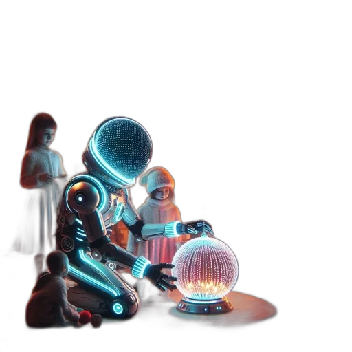 robot, creature, concept art, 3d render transparent PNG cut-out
