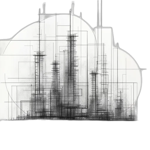building, concept art, 3d render, fog transparent PNG cut-out