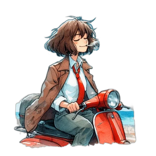 jacket, robot, staff, weapon transparent PNG cut-out