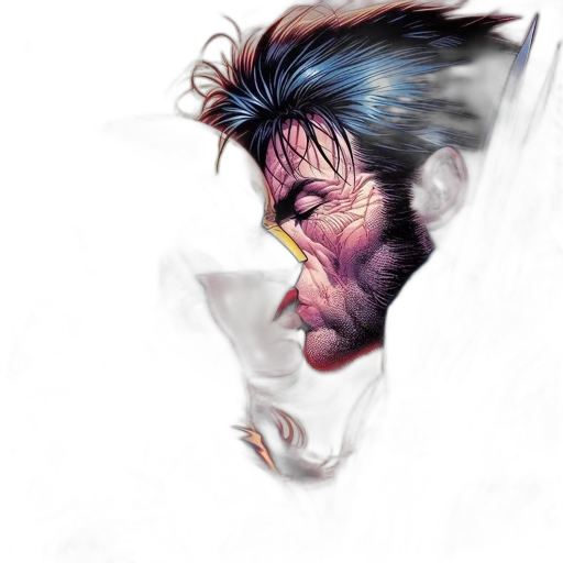 face, hair, mask, comic book art transparent PNG cut-out