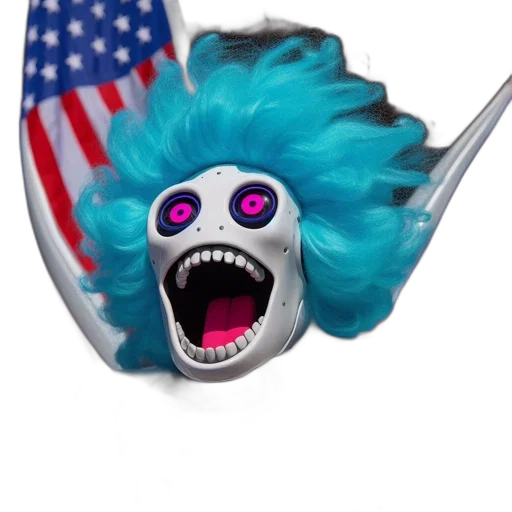mask, creature, staff, hair transparent PNG cut-out