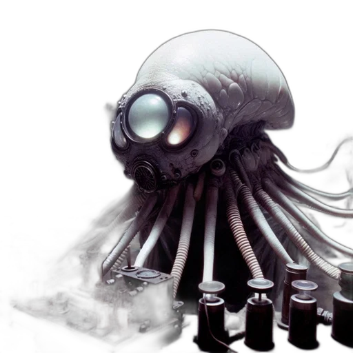 creature, robot, weapon, hair transparent PNG cut-out