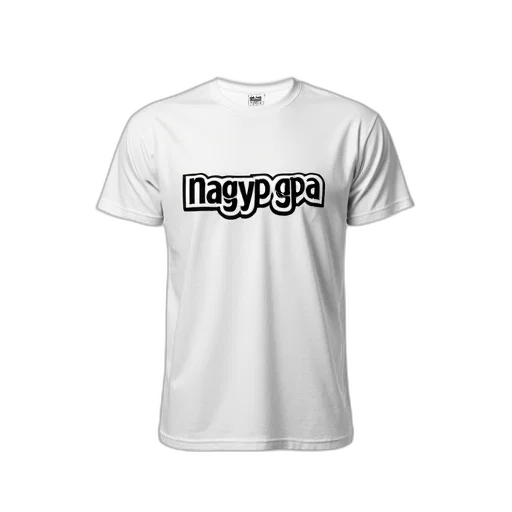 white, t-shirt, black, graphic transparent PNG cut-out
