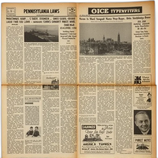 vintage, newspaper, page, various transparent PNG cut-out