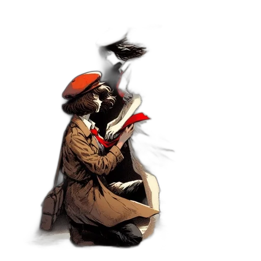 weapon, hat, staff, jacket transparent PNG cut-out