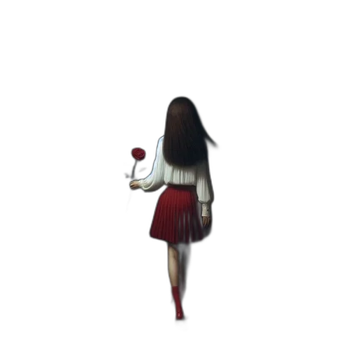 dress, flower, staff, weapon transparent PNG cut-out