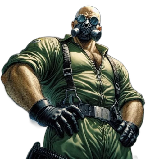 mask, concept art, comic book art, green transparent PNG cut-out