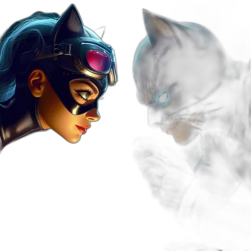 concept art, comic book art, fantasy art, cyberpunk transparent PNG cut-out