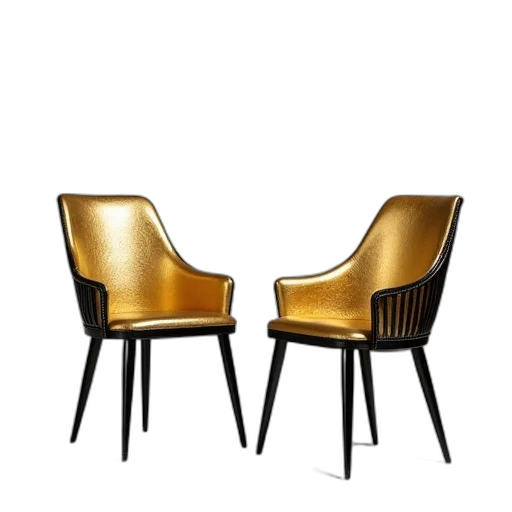 furniture, 3d render, golden, couple transparent PNG cut-out