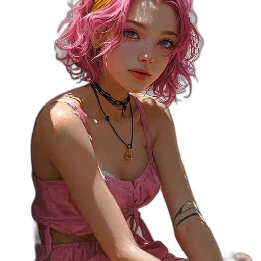 jewelry, dress, face, creature transparent PNG cut-out