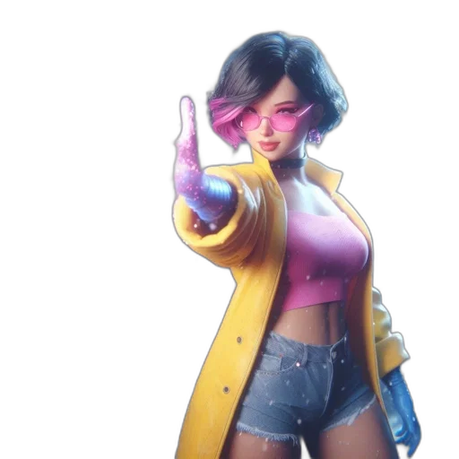 jacket, weapon, concept art, cyberpunk transparent PNG cut-out