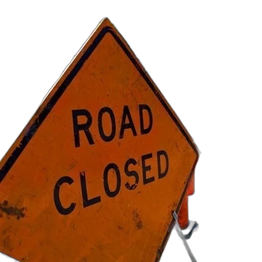 large, orange, road, closed transparent PNG cut-out