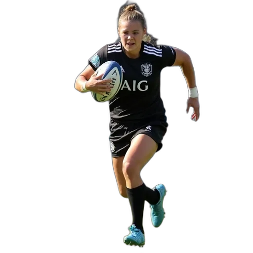 female, rugby, player, black transparent PNG cut-out