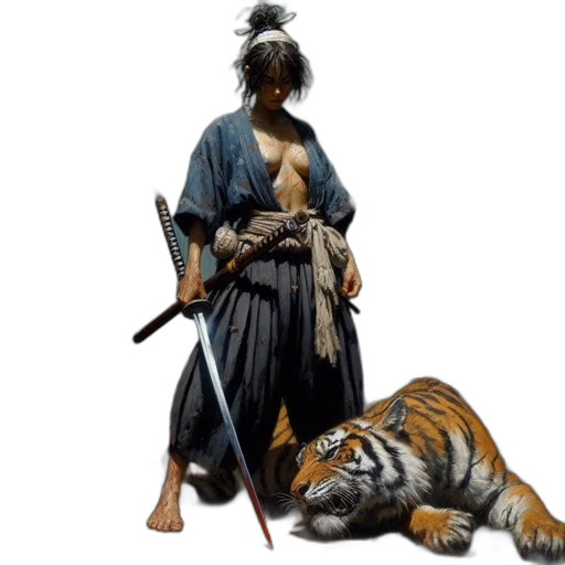 animal, staff, sword, fantasy art transparent PNG cut-out