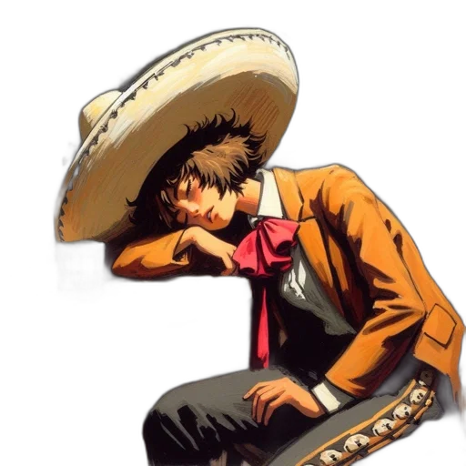 hat, jacket, staff, face transparent PNG cut-out