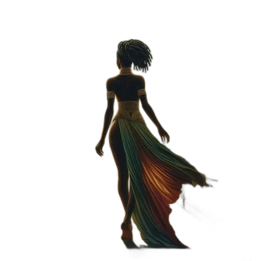 dress, staff, concept art, 3d render transparent PNG cut-out