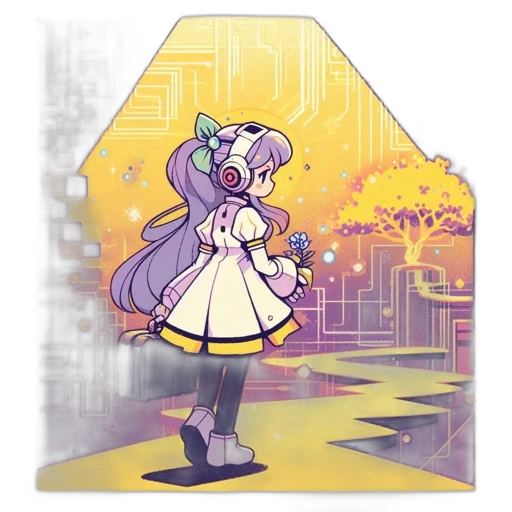dress, robot, staff, umbrella transparent PNG cut-out
