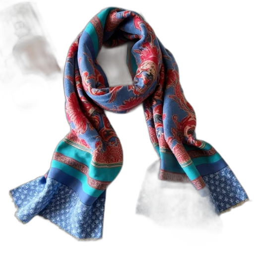 colorful, scarf, pattern, flowers transparent PNG cut-out