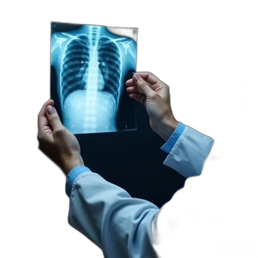 robot, doctor, examining, ray transparent PNG cut-out