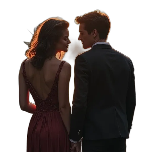 dress, concept art, photorealistic, city street transparent PNG cut-out