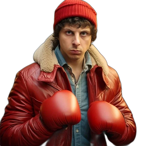 jacket, hat, face, photorealistic transparent PNG cut-out