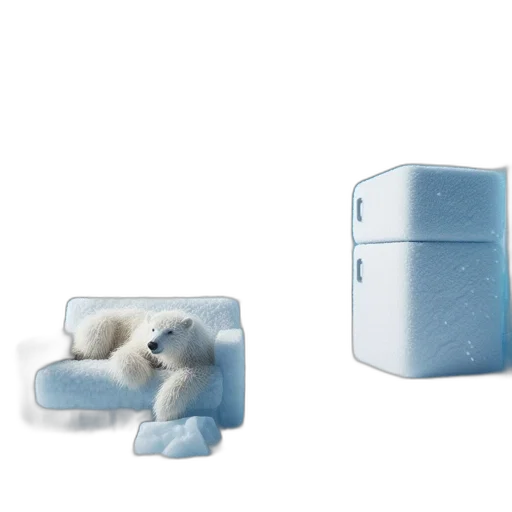furniture, 3d render, concept art, blue transparent PNG cut-out
